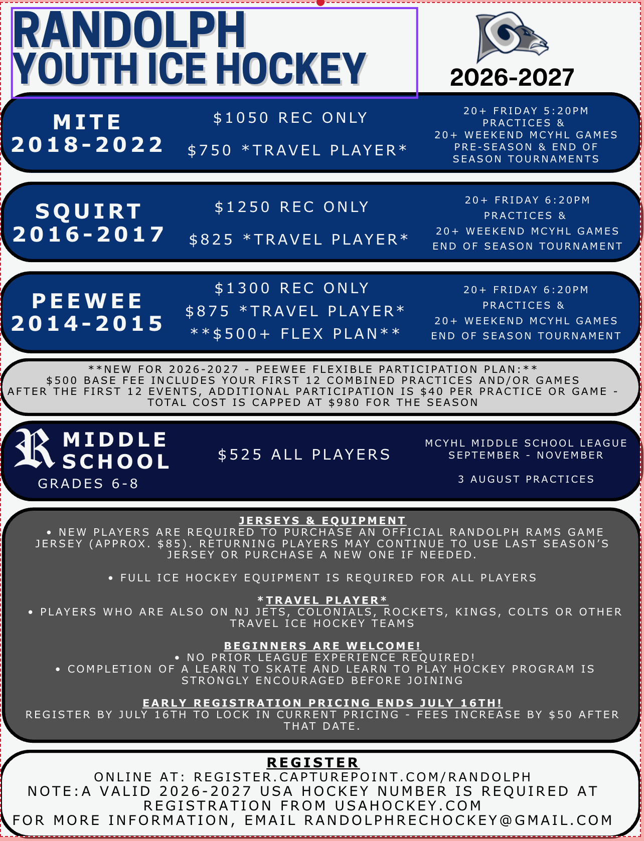 2026-2027 Registration Flyer